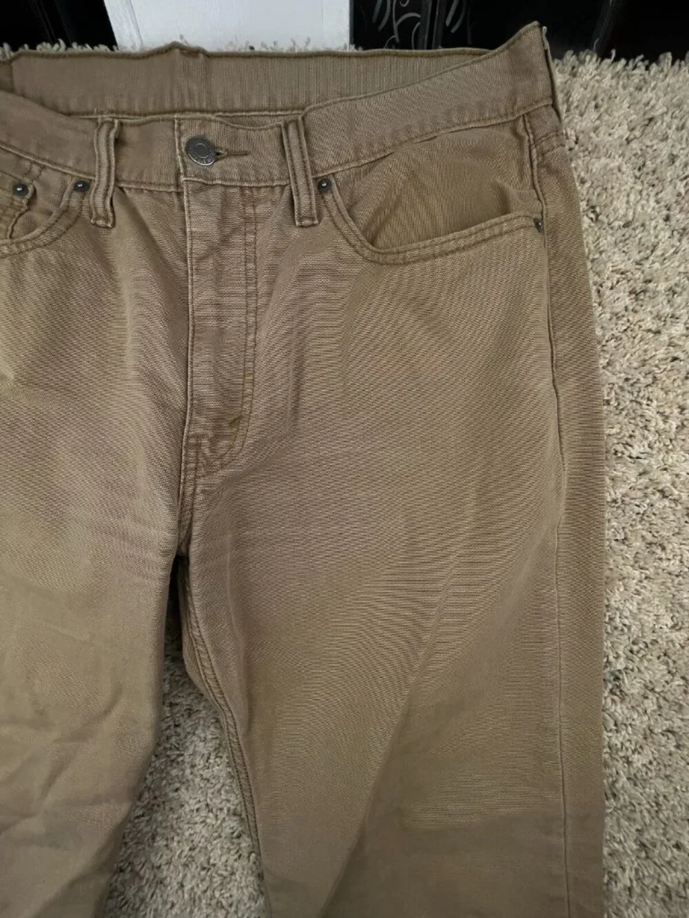 Levi's 514 Straight Fit Men's 36x32 Brown Cotton White Tab Pants Adult